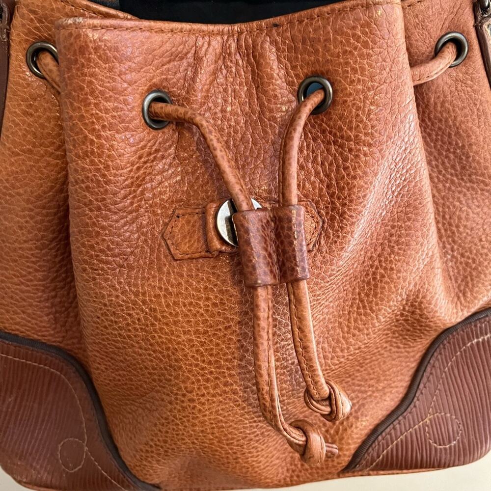 Vintage Liz Claiborne western inspired leather crossbody bucket bag purse - Picture 4 of 9